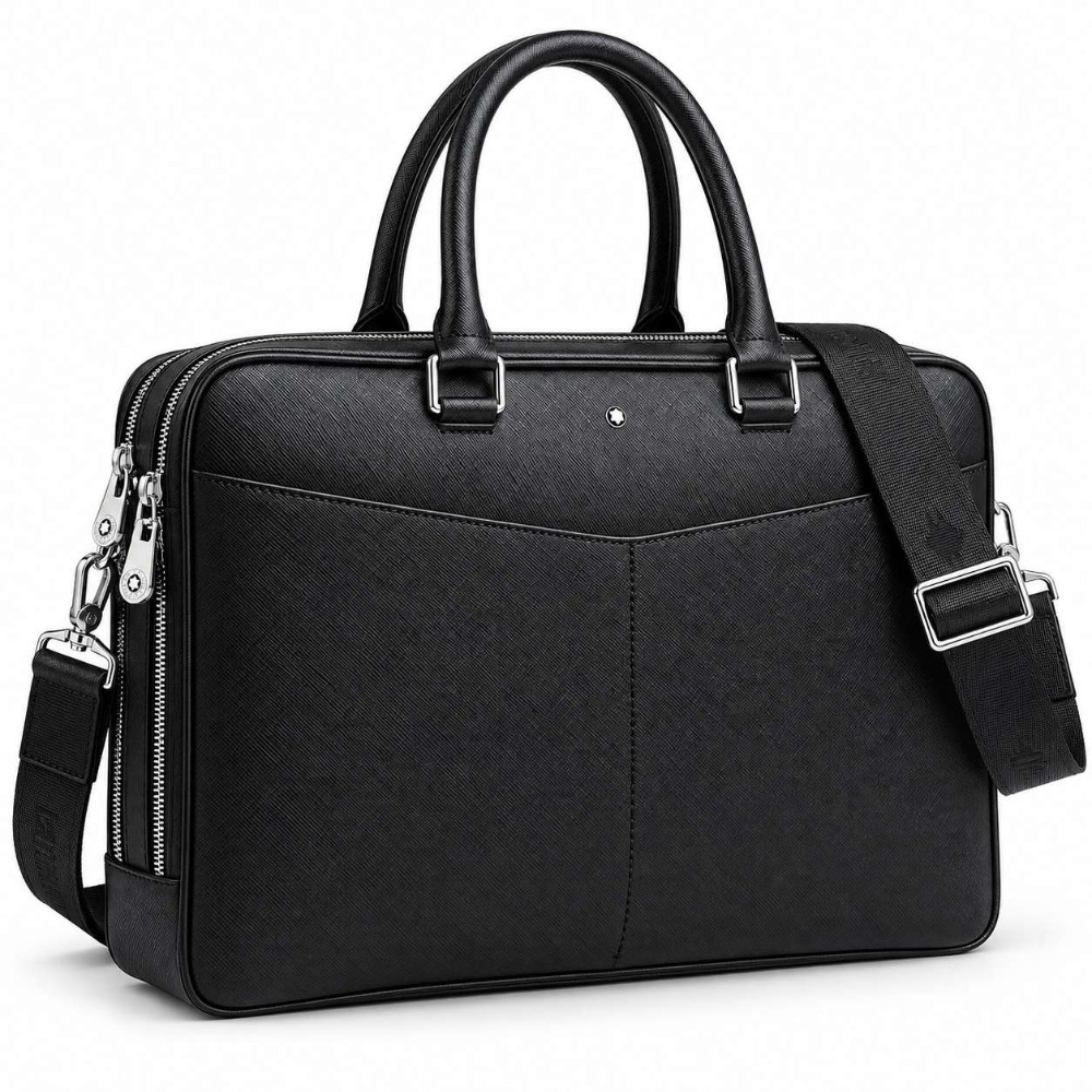 Leather Briefcase - Klassische Herren-Aktentasche für Business, Büro, Arbeit,