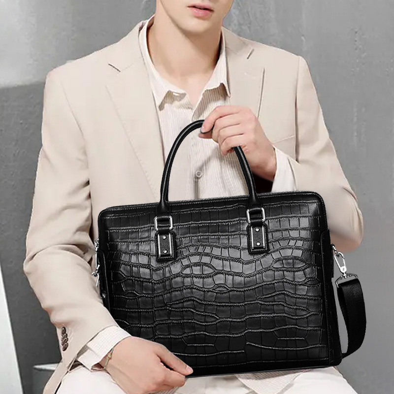 Leather Briefcase - Neue Herren-Aktentasche aus echtem Leder mit