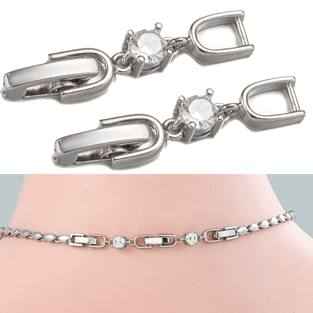 Gold Plated Jewelry - 5-teiliges Set mit Faltschließe aus weißvergoldetem