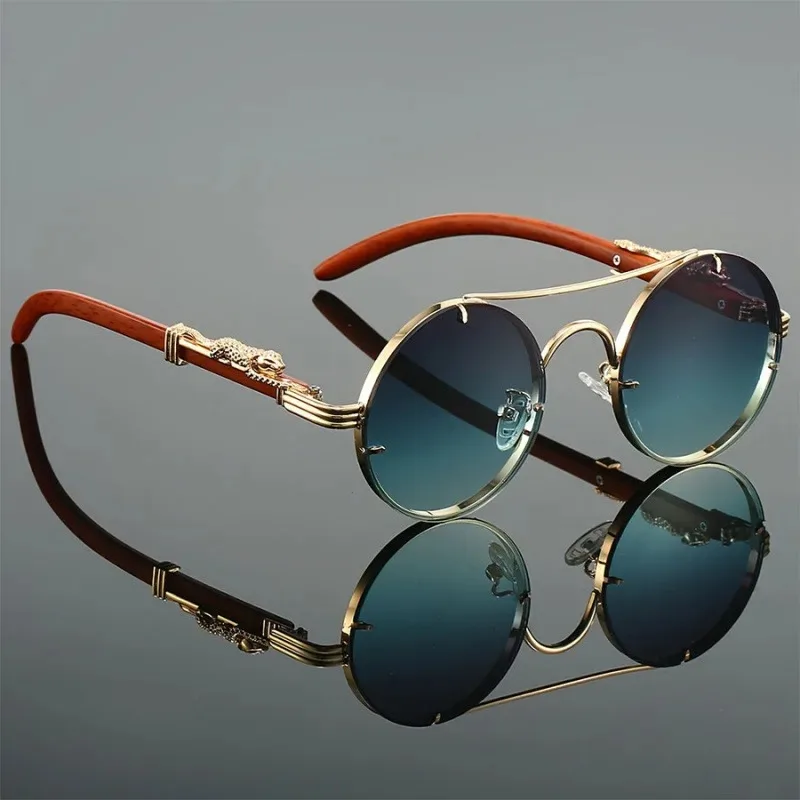 Sunglasses Uv400 - Vintage Runde Sonnenbrille für Outdoor-Aktivitäten, Herrenmode,