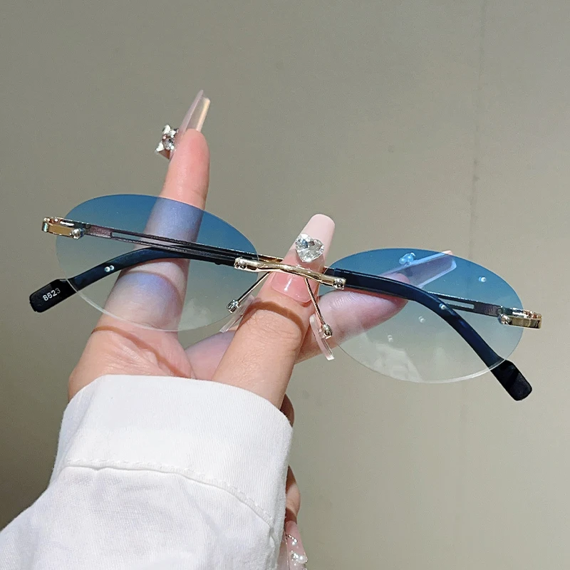 Randlose ovale Sonnenbrille fü – Designer Sunglasses Bewertung und Preis