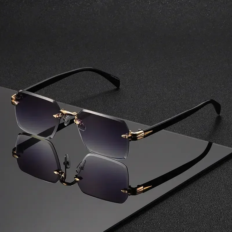 Randlose Sonnenbrille, rechtec – Sunglasses Uv400 Bewertung und Preis