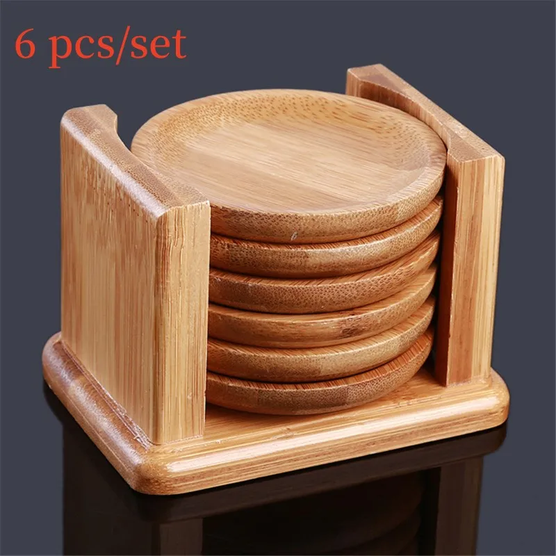 6 Stück runde Form Bambus Unte – Marble Coaster Set Bewertung und Preis