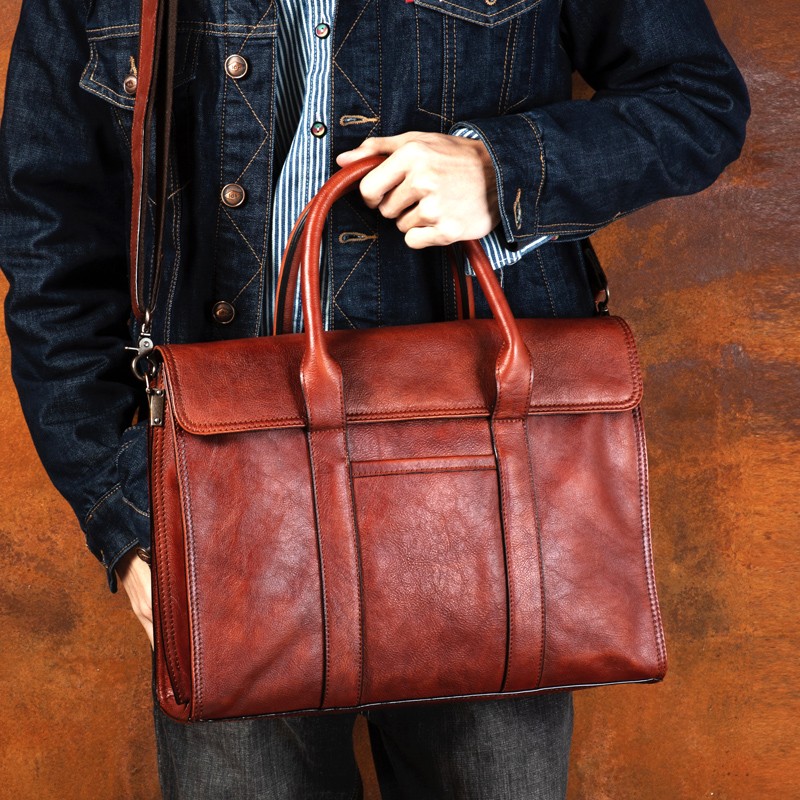 Handtasche aus pflanzlich gege – Leather Briefcase Bewertung und Preis
