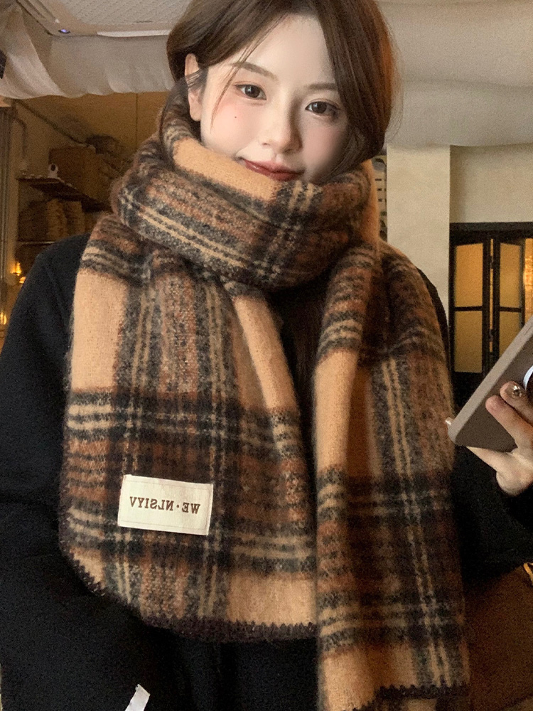 Brauner Karomuster-Schal, Unis – Cashmere Scarf Bewertung und Preis
