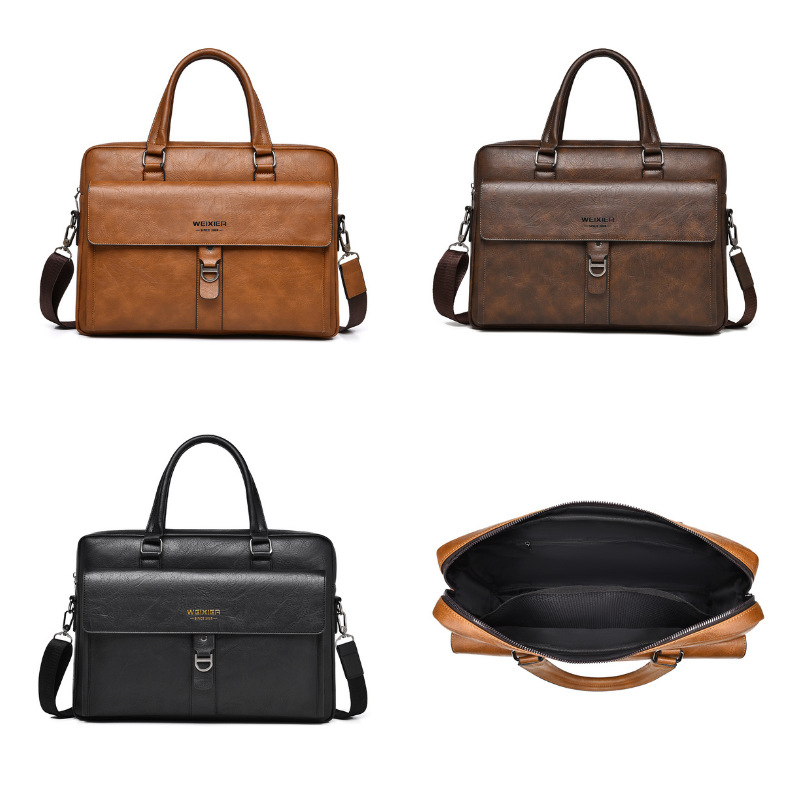 Vintage Dunkelbraune PU-Leder  – Leather Briefcase Bewertung und Preis